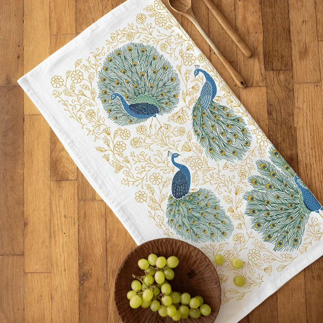 Gingiber - Tea Towel Peacock