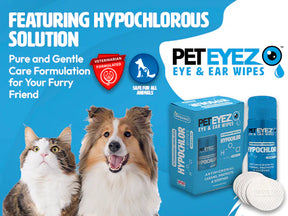 PetEyez - Hypochlor + Eye & Ear Wipes For Dogs & Cats -Antimicrobial