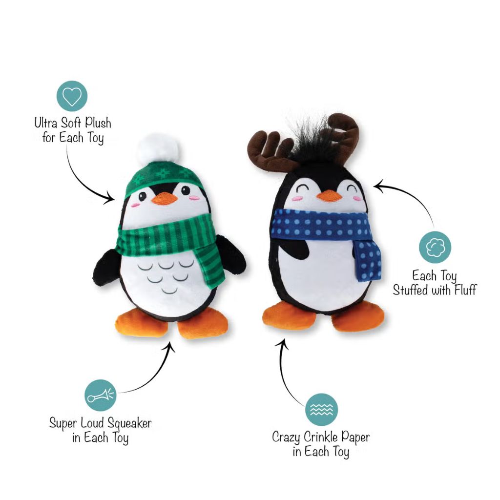 Petshop by Fringe Studio - Dog Toy Winter Waddle Plush Penguins