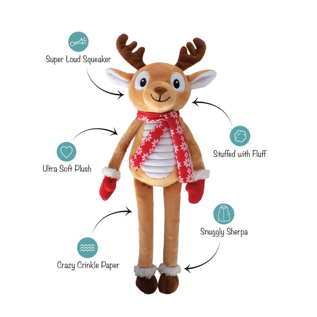Petshop by Fringe Studio - Quite Fawned of Christmas Plush Deer Dog Toy