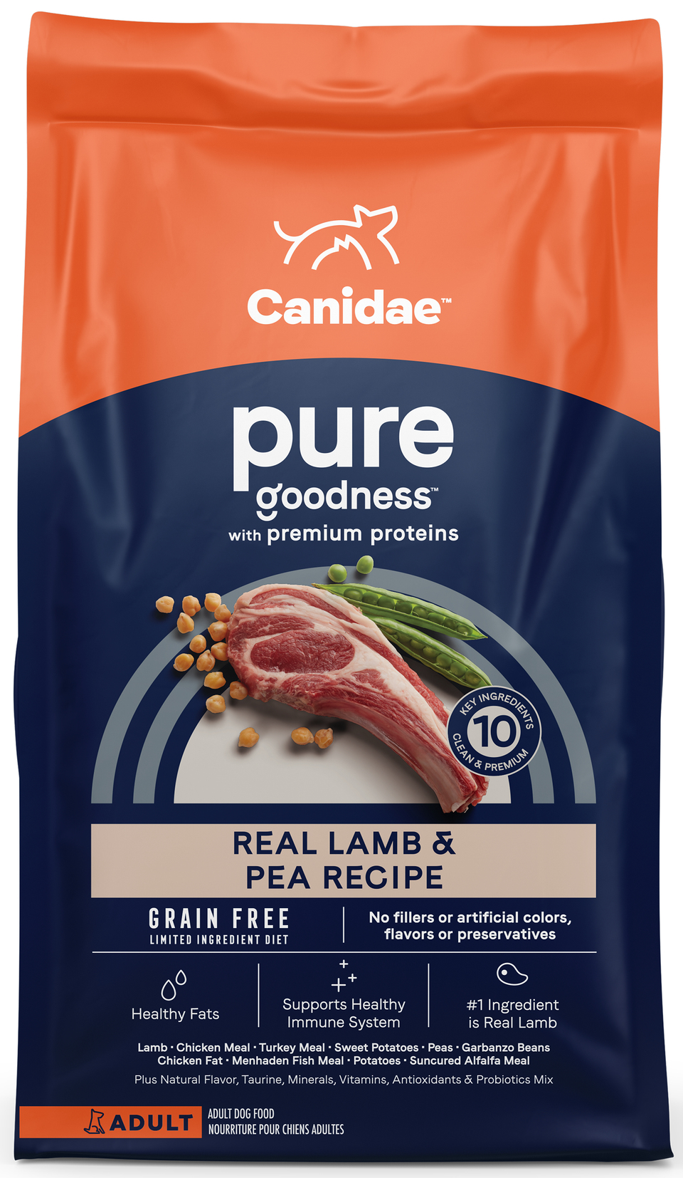 Canidae Grain Free PURE - All Breeds, Adult Dog Real Lamb Limited Ingredient Recipe Dry Dog Food
