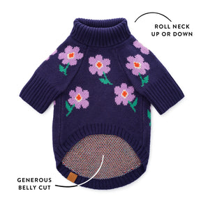 Foggy Dog - Dog Sweater Purple Posies - Southern Agriculture 