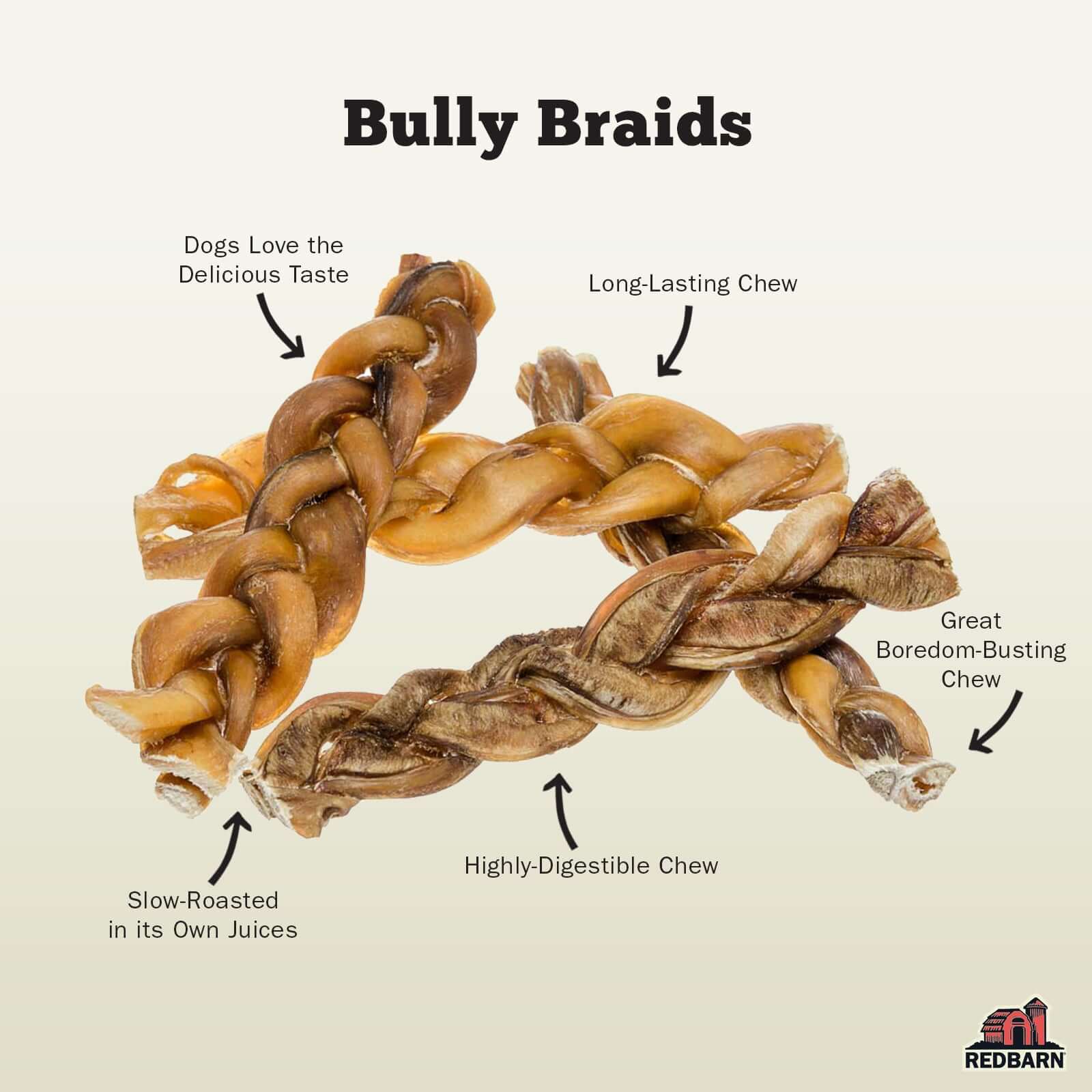 Redbarn - Braided Bully Sticks Dog Treat