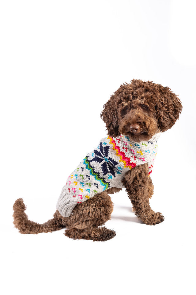 Chilly Dog - Dog Sweater Rainbow Snowflake