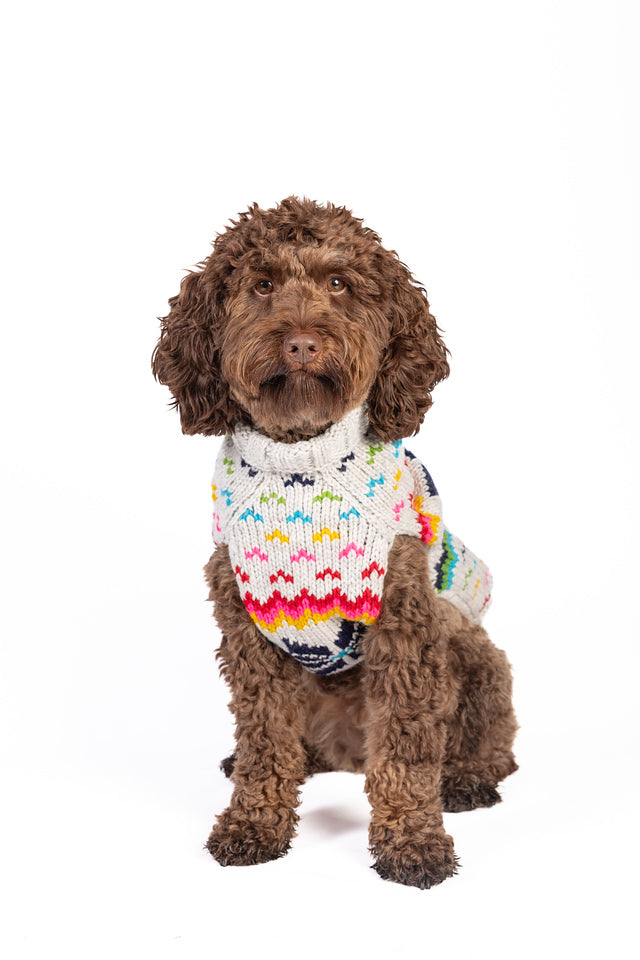 Chilly Dog - Dog Sweater Rainbow Snowflake