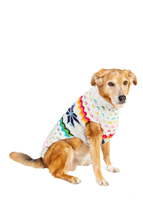 Chilly Dog - Dog Sweater Rainbow Snowflake