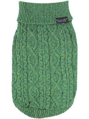 Parisian Pet - Dog Cable Knit Sweater Green