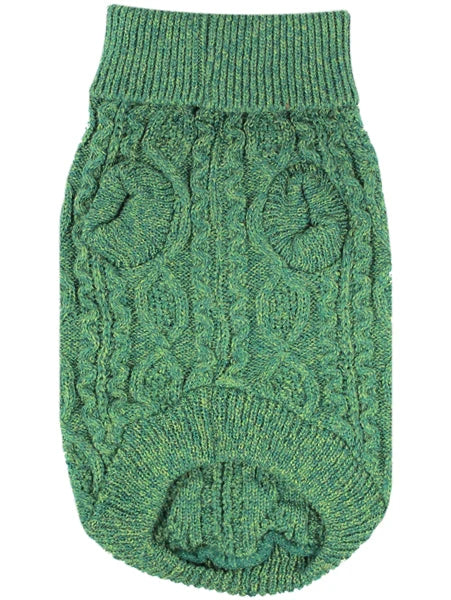 Parisian Pet - Dog Cable Knit Sweater Green