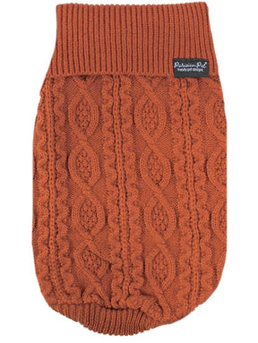 Parisian Pet - Dog Cable Knit Sweater Terracotta