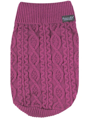 Parisian Pet - Dog Cable Knit Sweater Raspberry