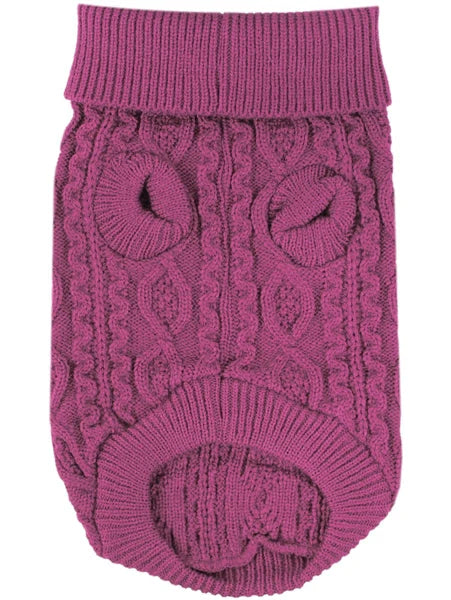 Parisian Pet - Dog Cable Knit Sweater Raspberry