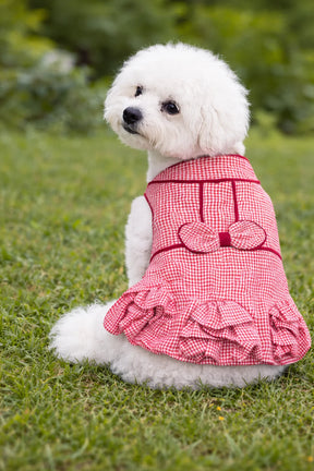 Parisian Pet - Dog Dress Houndstooth Ruffles