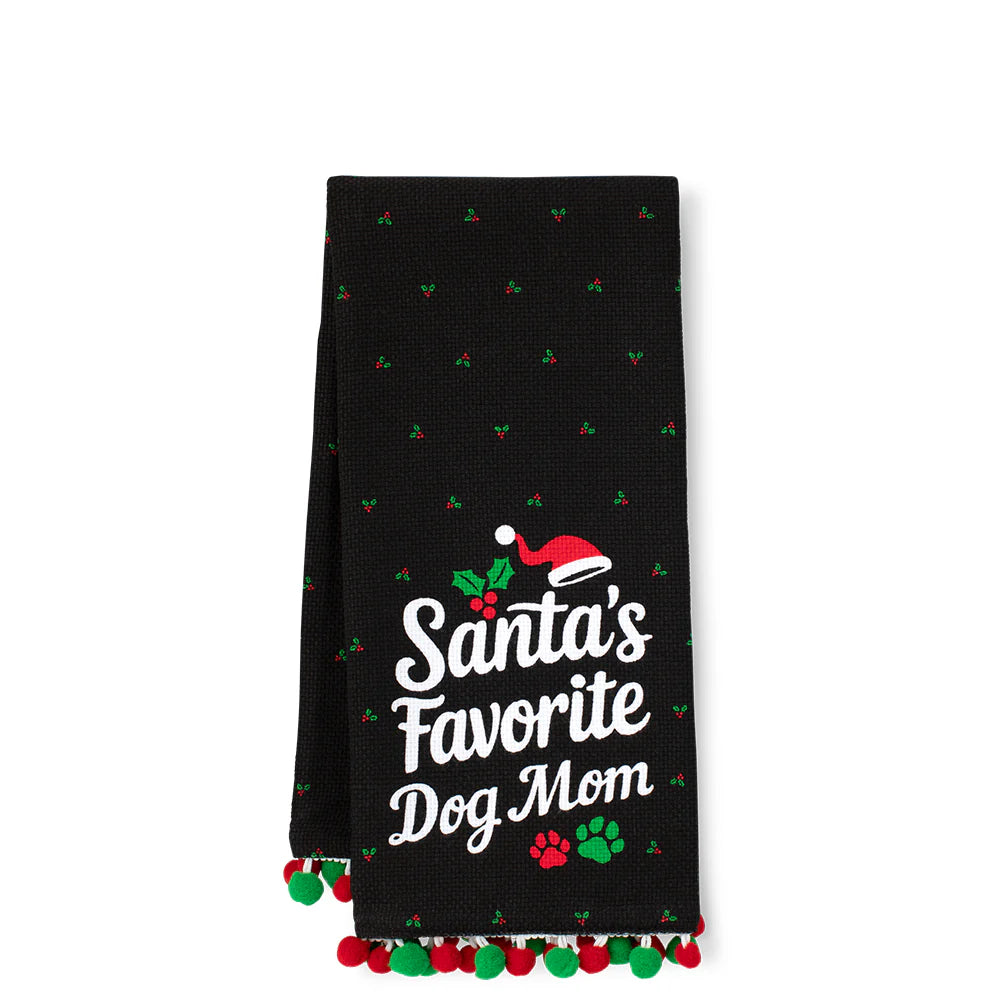 Tea Towel Santa's Favorite Dog Mom