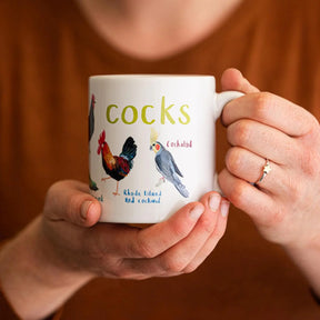 Mug Cocks Bird Pun Rooster Fowl Language