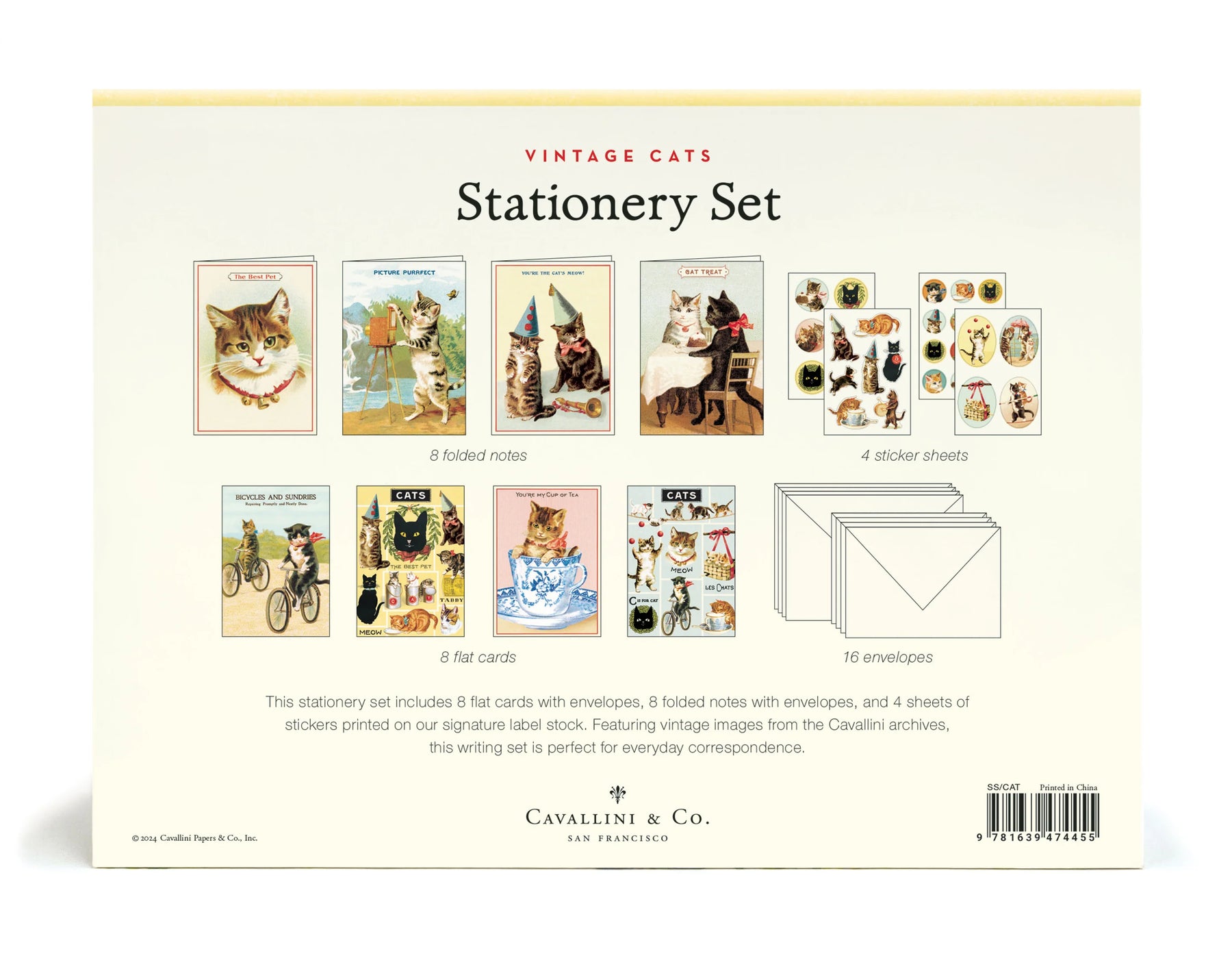 Cavallini Papers & Co - Stationery Set Cats