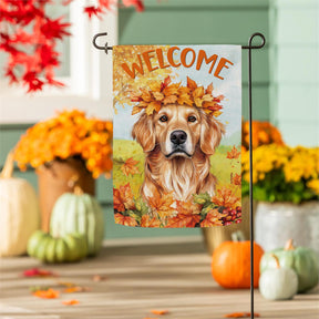 Evergreen Enterprises - Flag Pet Central Leaf Golden Retriever