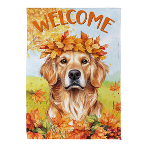 Evergreen Enterprises - Flag Pet Central Leaf Golden Retriever