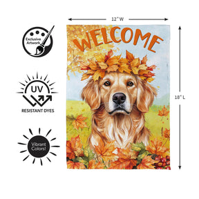 Evergreen Enterprises - Flag Pet Central Leaf Golden Retriever