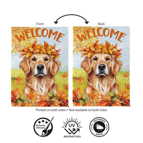 Evergreen Enterprises - Flag Pet Central Leaf Golden Retriever