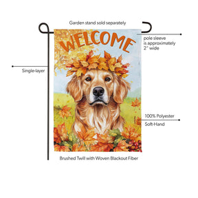 Evergreen Enterprises - Flag Pet Central Leaf Golden Retriever