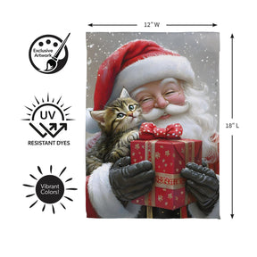 Evergreen Enterprises - Flag Purrfect Christmas Gift Santa