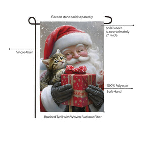 Evergreen Enterprises - Flag Purrfect Christmas Gift Santa