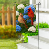 Evergreen Enterprises - Flag Cardinal Couple Among Hydrangeas