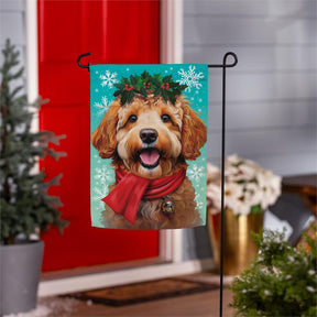 Evergreen Enterprises - Flag Happy Winter Goldendoodle