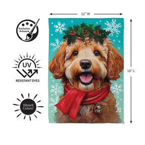 Evergreen Enterprises - Flag Happy Winter Goldendoodle