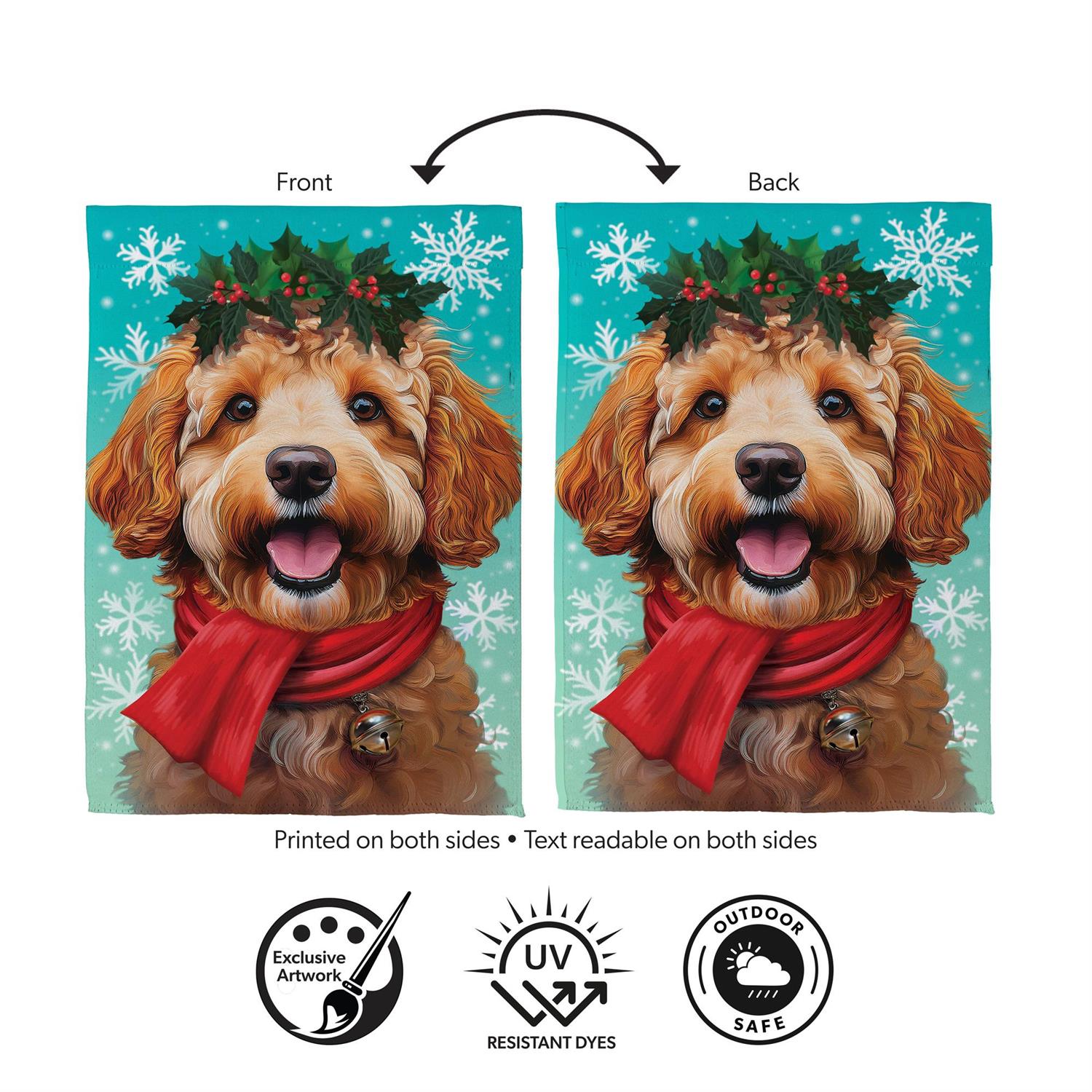 Evergreen Enterprises - Flag Happy Winter Goldendoodle