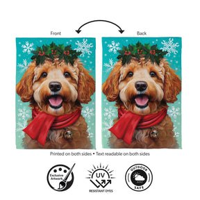 Evergreen Enterprises - Flag Happy Winter Goldendoodle
