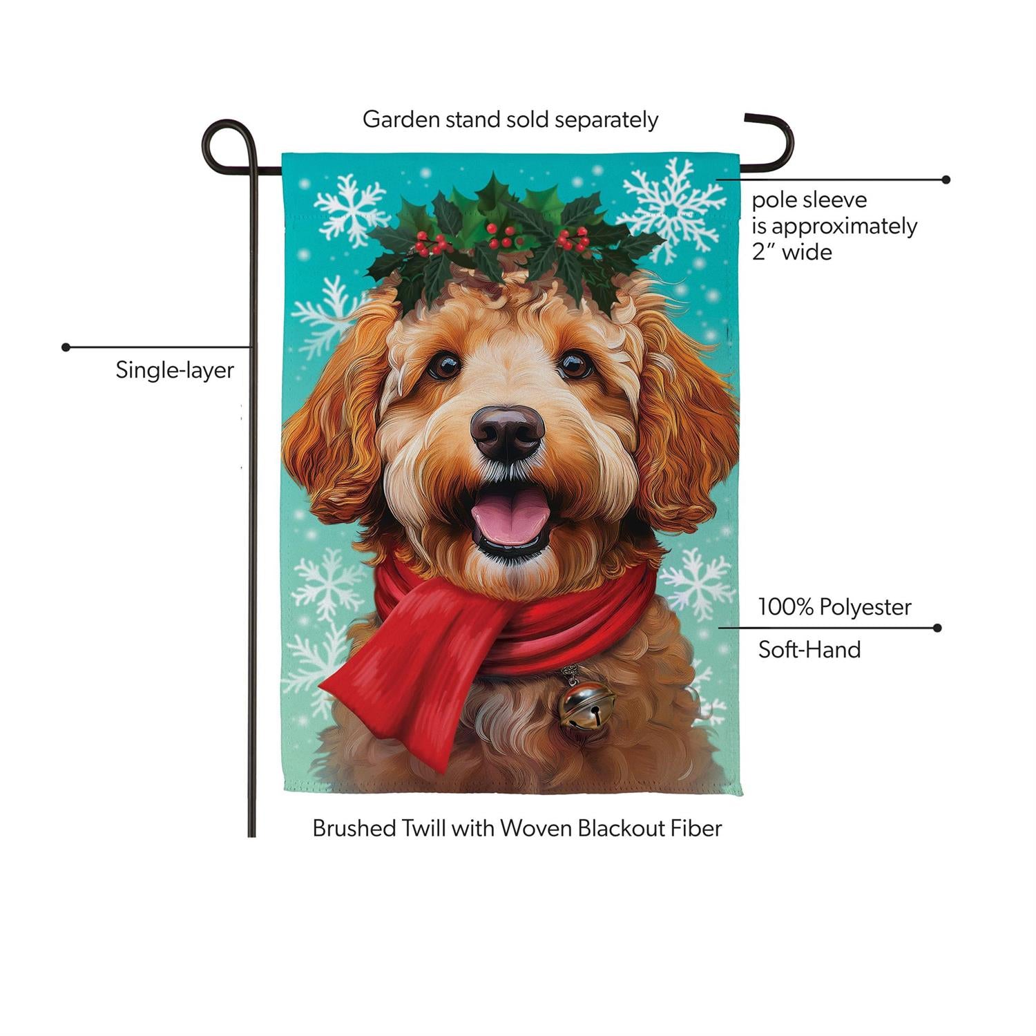 Evergreen Enterprises - Flag Happy Winter Goldendoodle