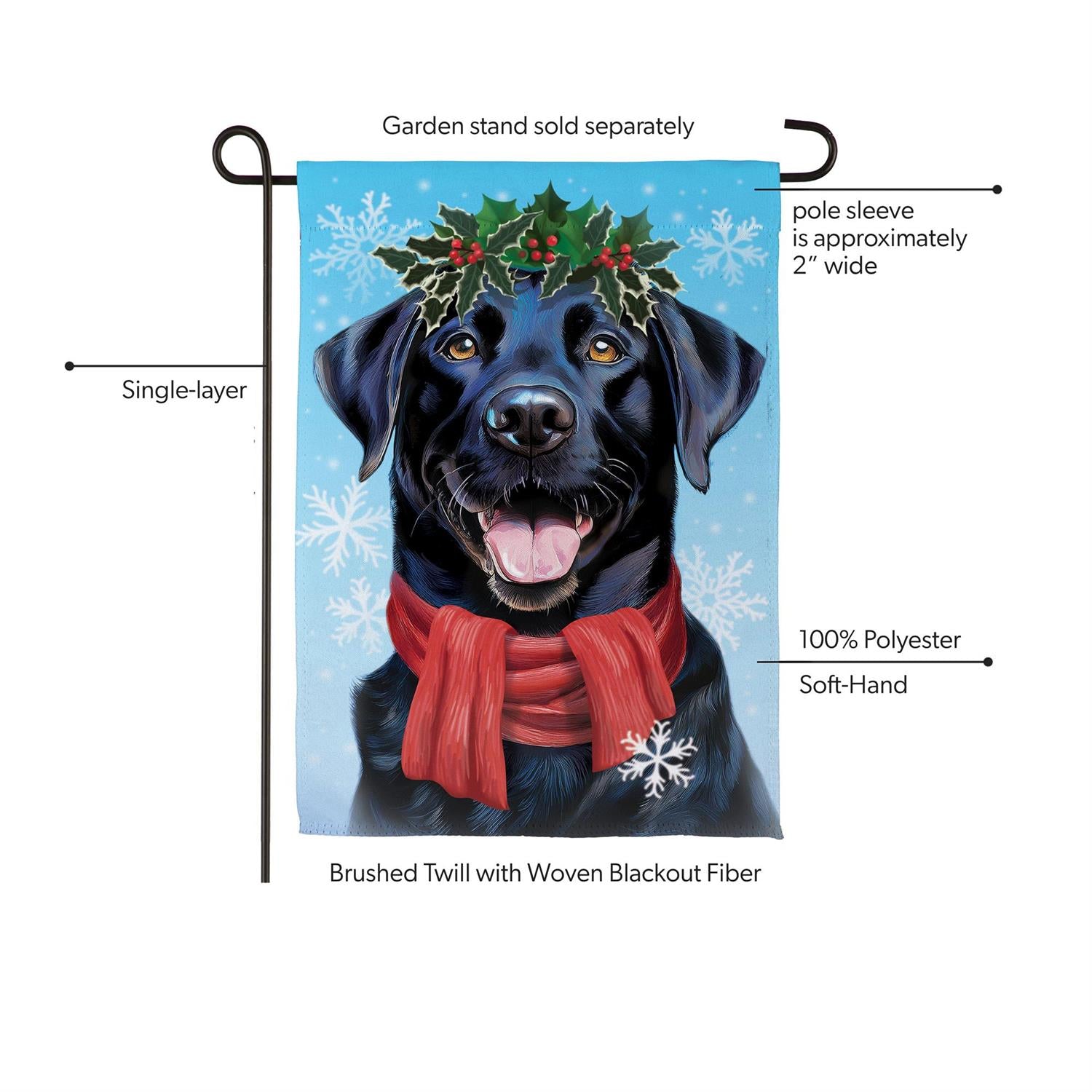 Evergreen Enterprises - Flag Happy Winter Black Lab