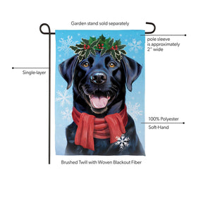 Evergreen Enterprises - Flag Happy Winter Black Lab