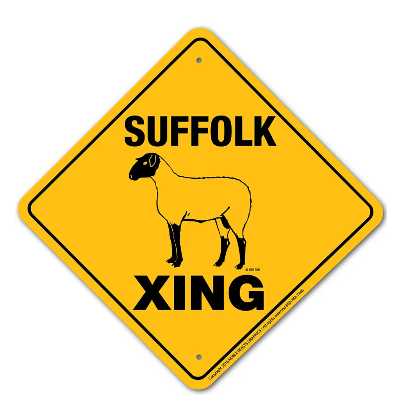 Suffolk Sheep X-ing Sign