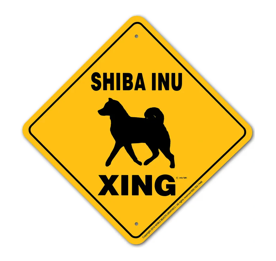 Shiba Inu Dog X-ing Sign