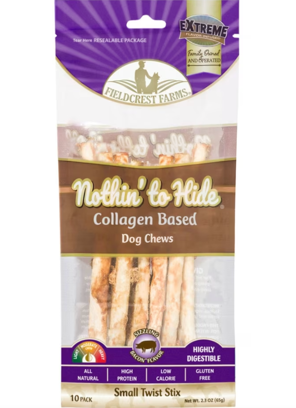 Nothin' To Hide Twists Bacon Rawhide Alternative Dog Chews