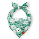 Bandana Dog Seafoam Poppies