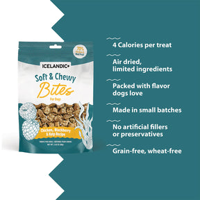 Icelandic+ Soft & Chewy Bites Chicken, Blackberry, & Kelp Treats For Dogs