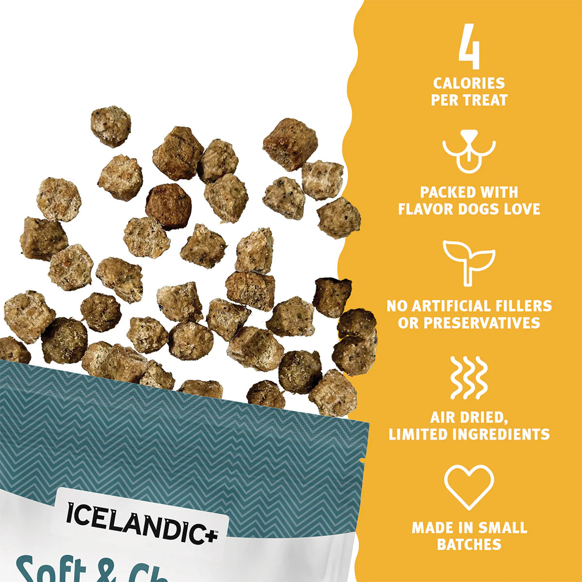 Icelandic+ Soft & Chewy Bites Chicken, Blackberry, & Kelp Treats For Dogs