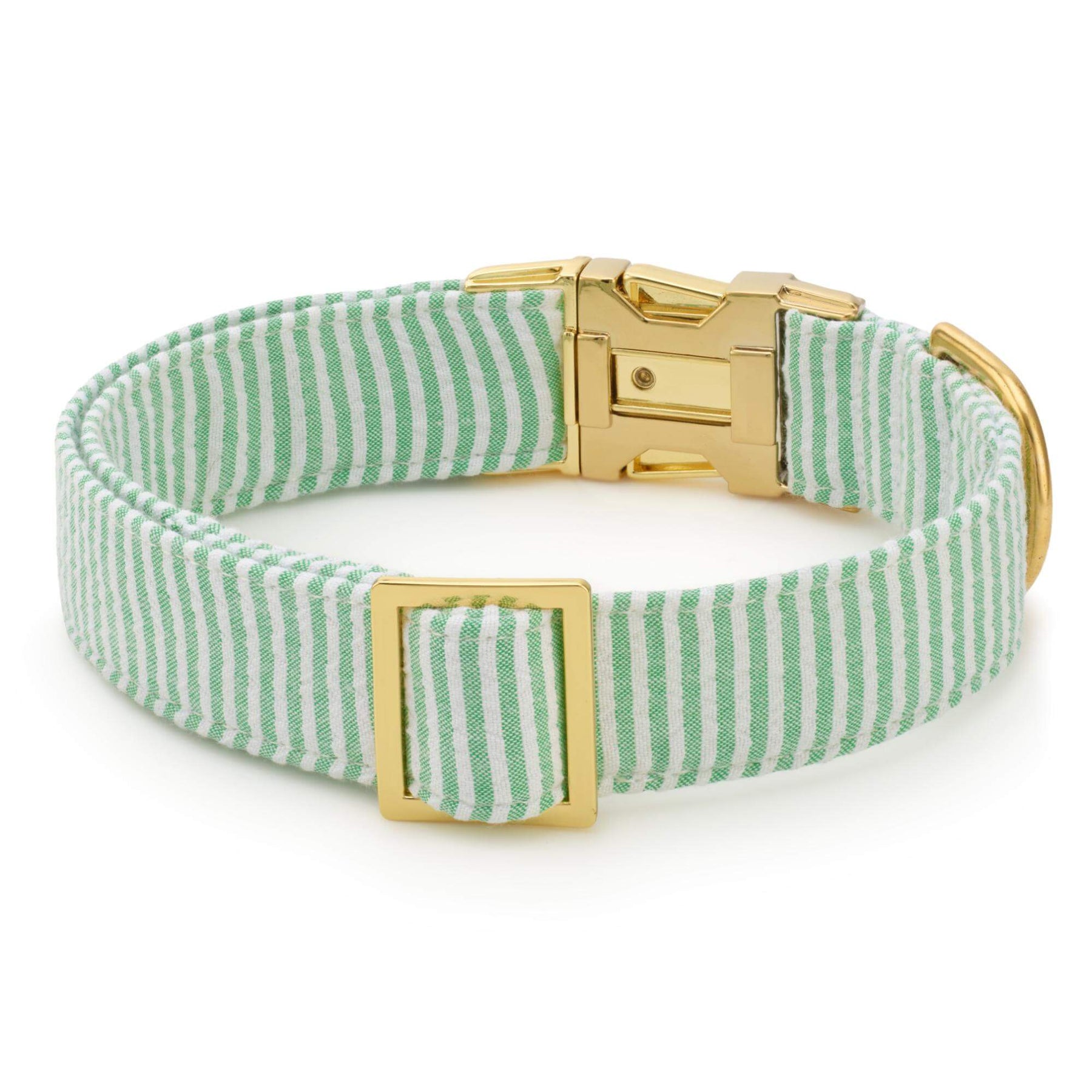 Foggy Dog - Dog Collar Green Seersucker