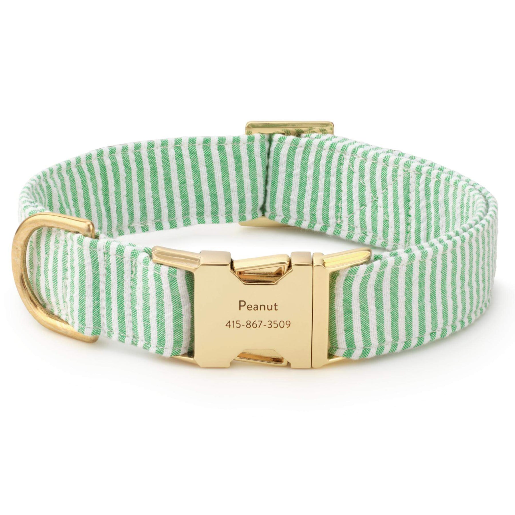 Foggy Dog - Dog Collar Green Seersucker