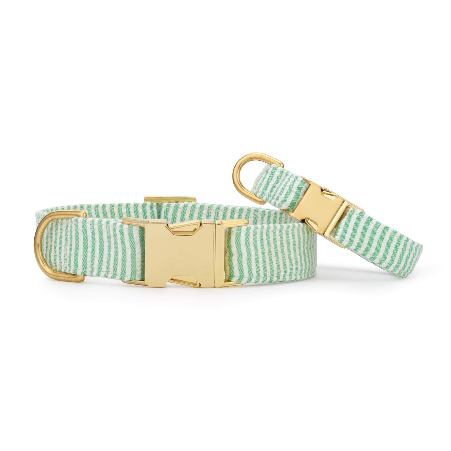 Foggy Dog - Dog Collar Green Seersucker
