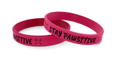 Wrist Band Stay Pawsitive -Cat Faces Silicone