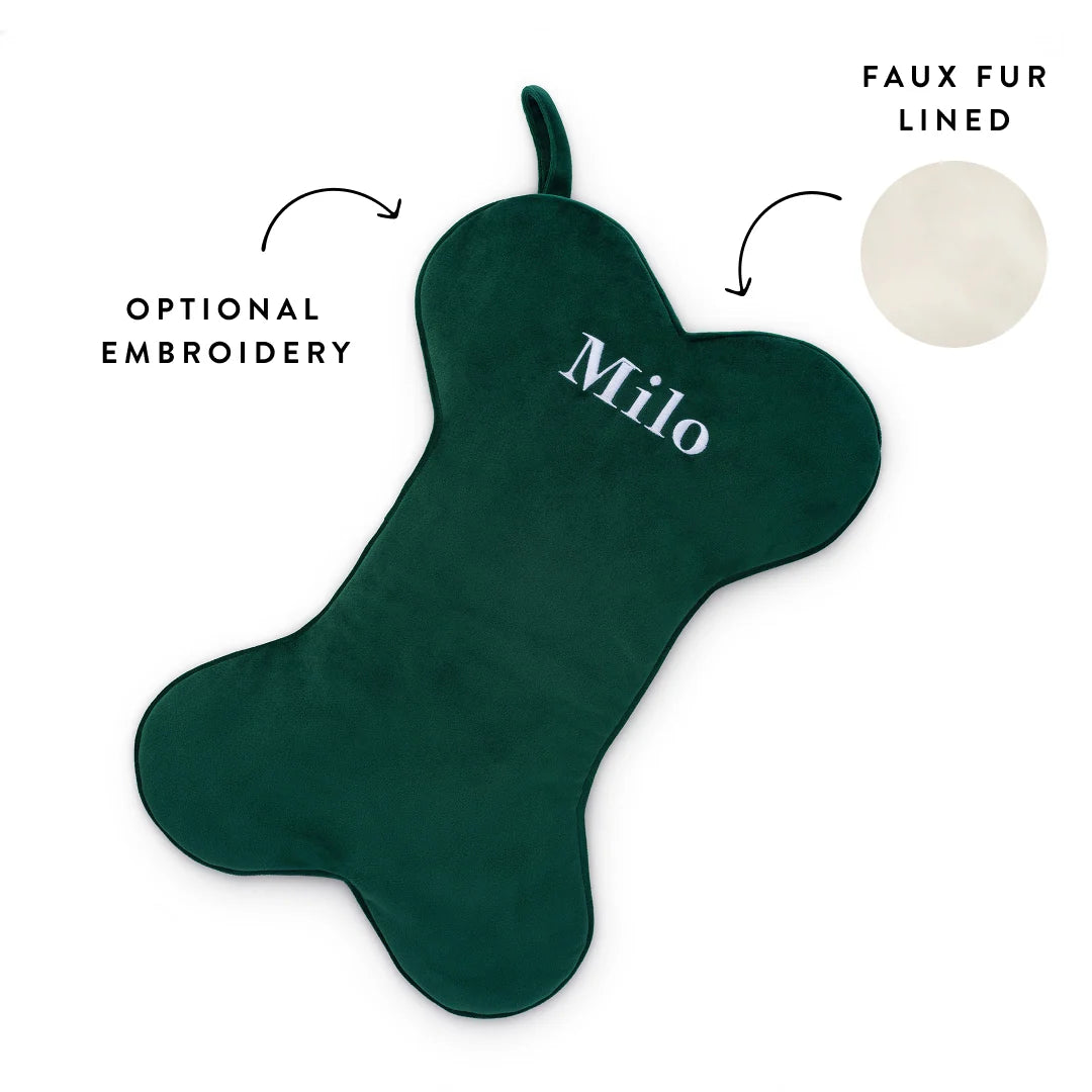 Foggy Dog - Stocking Forest Green Velvet