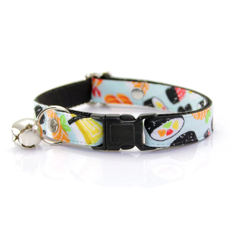 Made by Cleo - Cat Collar "Sushi Date" Breakaway with Gold