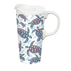 Evergreen Enterprises - Ceramic Cup Blue Coastal Sea