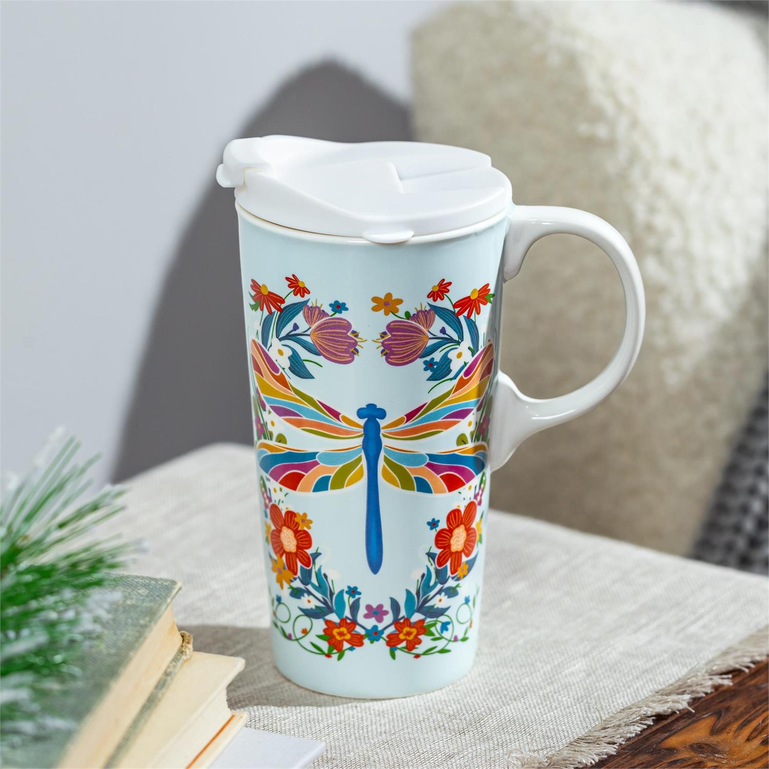 Evergreen Enterprises - Ceramic Cup What She Shed Dragonfly with Gift Box