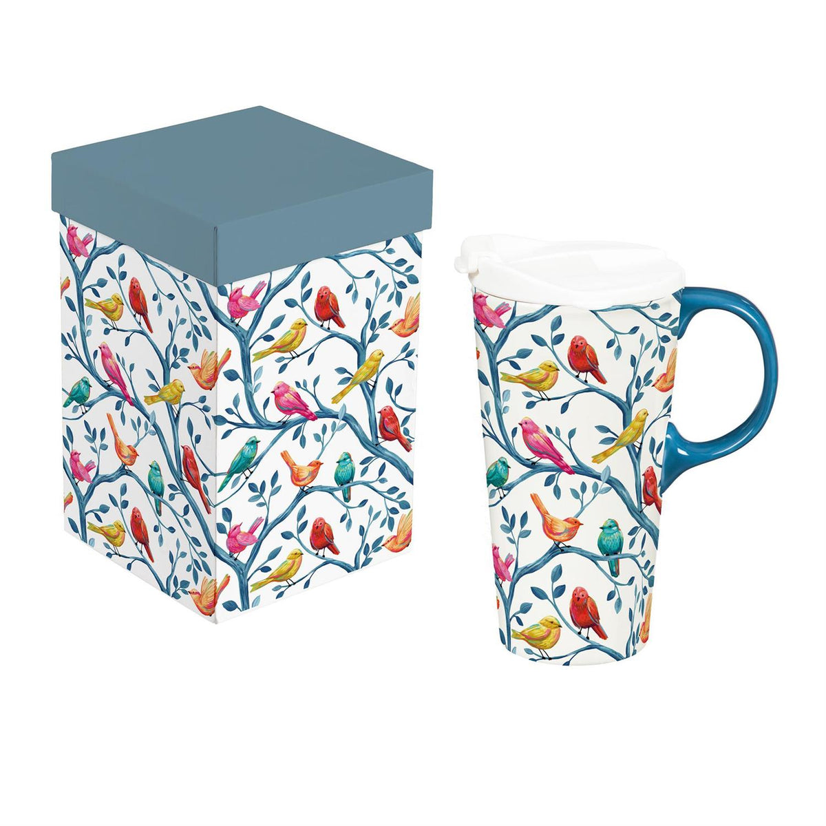 Evergreen Enterprises - Ceramic Cup What She Shed Fantasical Birds w/ Gift Box