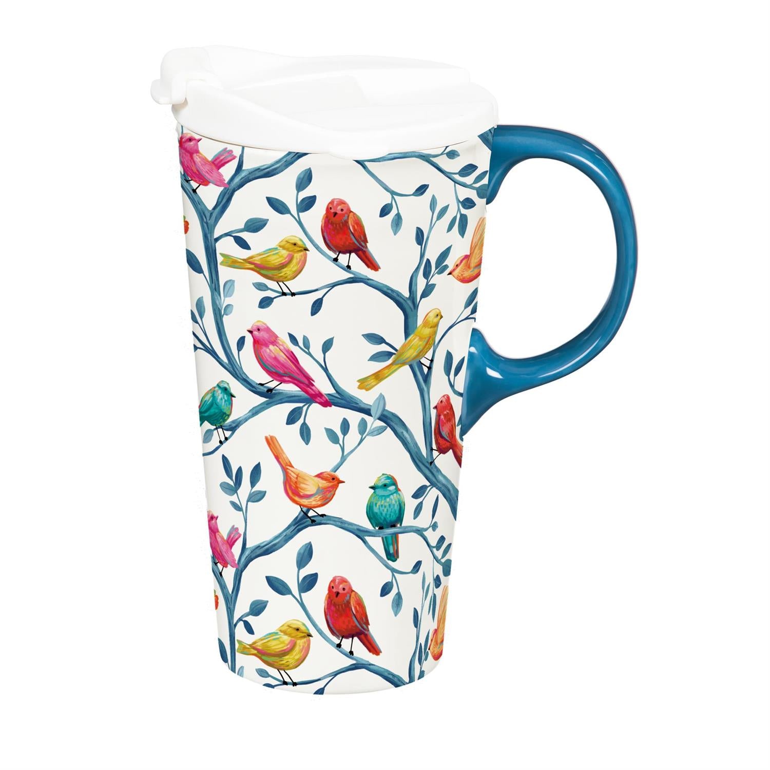 Evergreen Enterprises - Ceramic Cup What She Shed Fantasical Birds w/ Gift Box